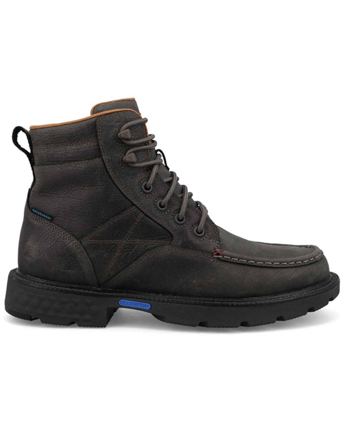Image #2 - Twisted X Men's 6" Lace-Up Moc Work Boots - Soft Toe, Steel, hi-res