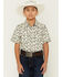 Image #1 - Cody James Boys' Toro Steerhead Print Short Sleeve Snap Western Shirt, Tan, hi-res