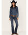 Image #1 - Wrangler Retro Women's Sadie Bootcut Medium Wash Low Rise Stretch Jeans, Blue, hi-res
