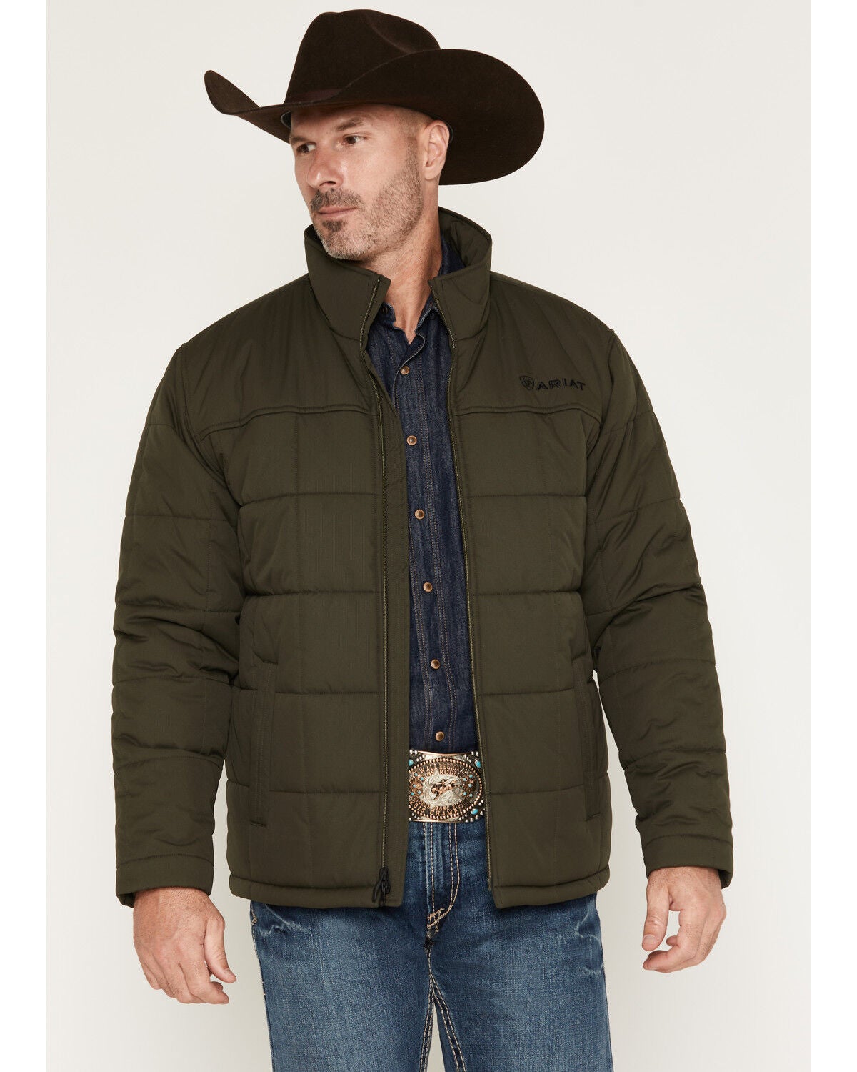 Ariat Men's Solid Crius Insulated Concealed Carry Jacket, Forest Green, hi-res