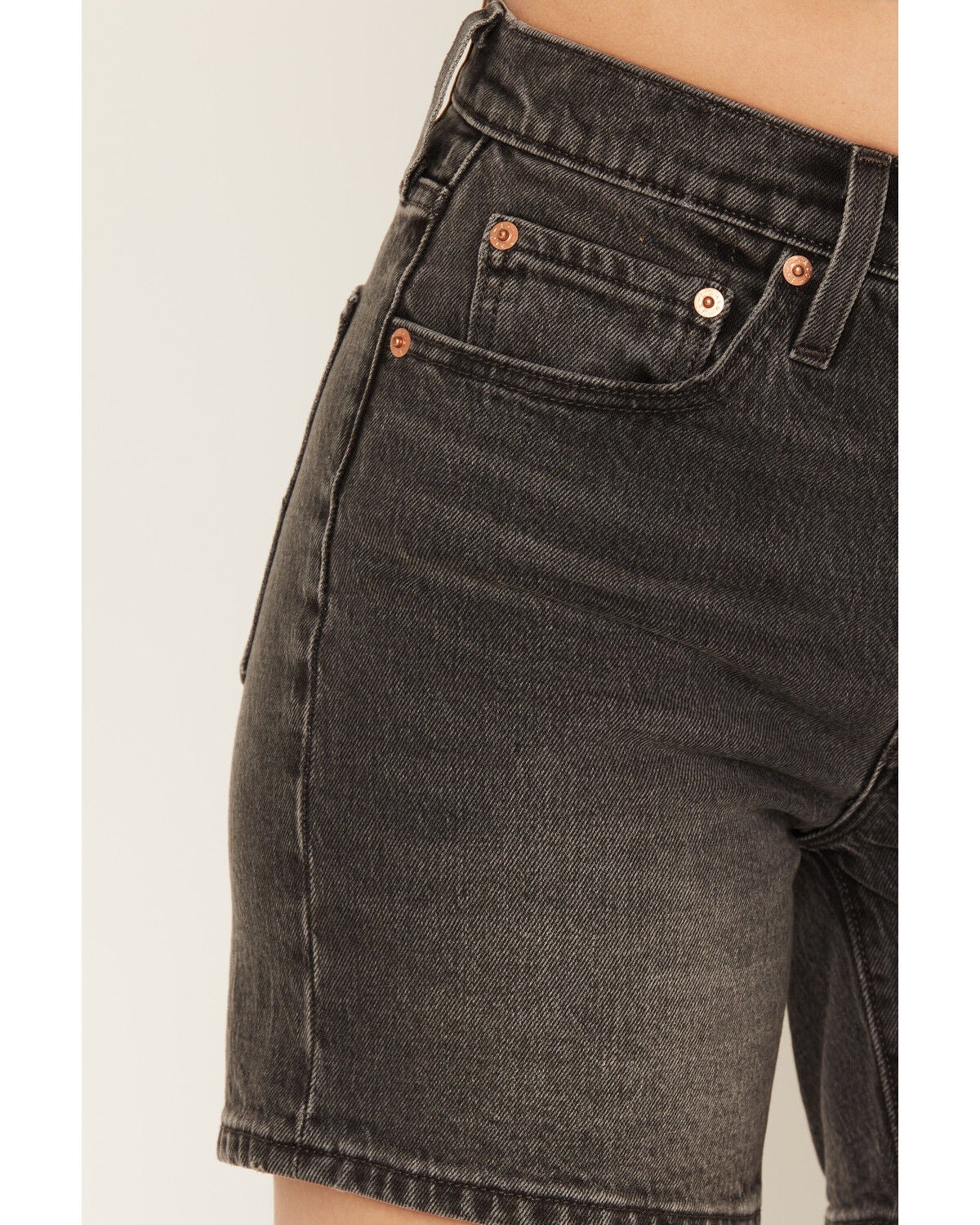 Image #2 - Levi's Women's Case Closed 501&reg; High Rise Mid Thigh Denim Shorts, Black, hi-res