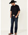 Cinch Men's Ian Rinse Dark Performance Stretch Slim Bootcut Jeans , Indigo, hi-res