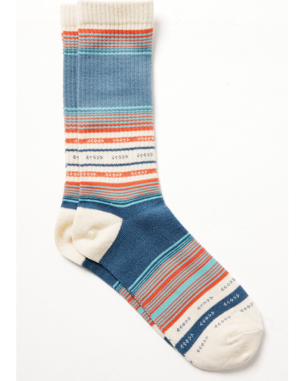 Cody James Men's Rio Southwestern Striped Crew Socks, Blue, hi-res