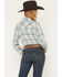 Image #4 - Shyanne Women's Plaid Print Long Sleeve Button-Down Flannel Shirt, Aqua, hi-res