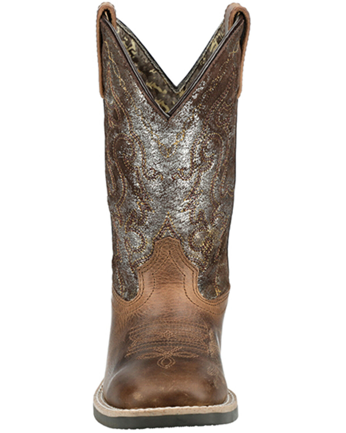 Image #4 - Smoky Mountain Little Girls' Sadie Western Boots - Broad Square Toe, Brown, hi-res
