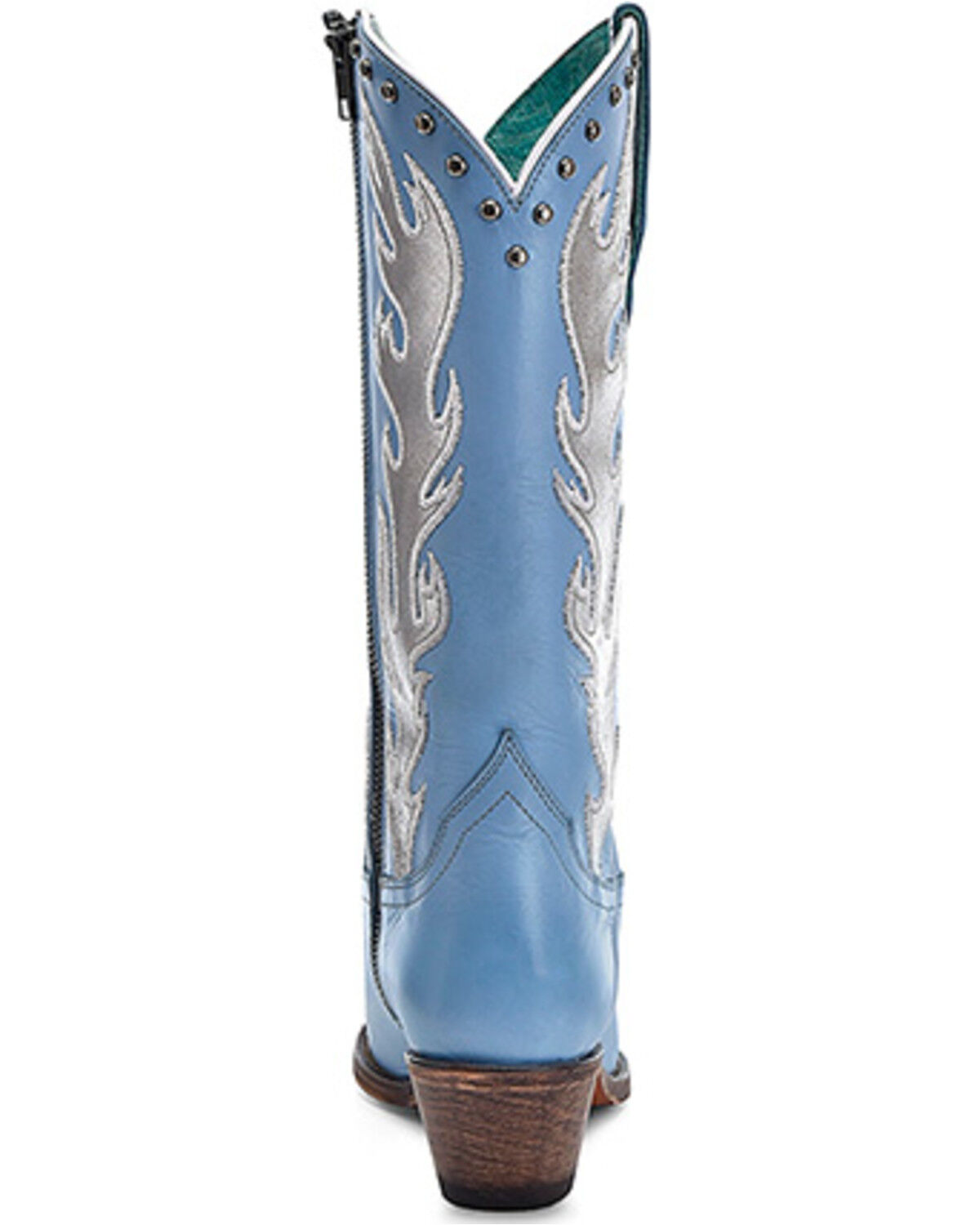 Image #4 - Corral Women's Embroidered Tall Western Boots - Snip Toe, Blue, hi-res