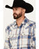 Image #2 - Cody James Men's Hunter Plaid Print Long Sleeve Snap Western Flannel, Blue, hi-res