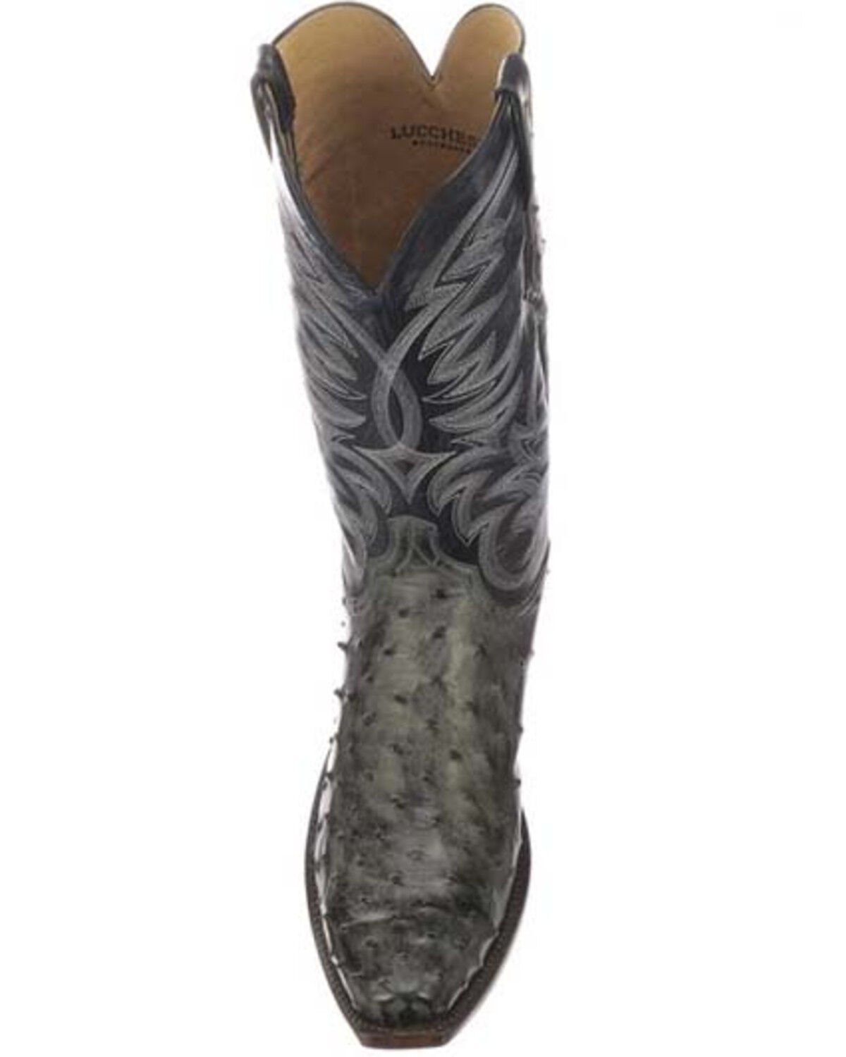 grey ostrich boots