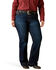 Image #2 - Ariat Women's Lizzie Dark Wash Mid Rise Trouser Stretch Denim Jeans - Plus, Dark Wash, hi-res