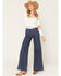 Image #1 - Kimes Ranch Women's Dark Wash Striped High Rise Sophie Wide Leg Stretch Denim Jeans, Dark Wash, hi-res
