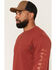 Image #2 - Hawx Men's Logo Graphic Long Sleeve Work T-Shirt, Dark Orange, hi-res