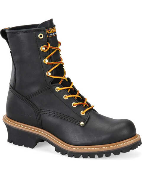Carolina Men's Logger Boots - Round Toe, Black, hi-res