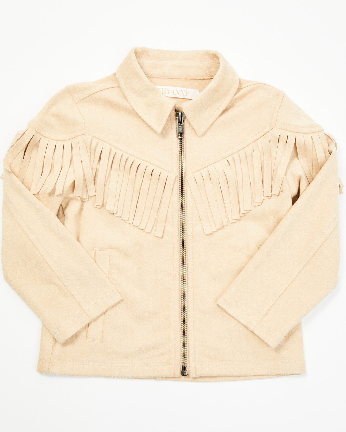 Image #1 - Shyanne Toddler Girls' Juniper Faux Suede Fringe Jacket, Tan, hi-res