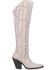 Image #2 - Dan Post Women's Loverfly Tall Western Boots - Snip Toe , White, hi-res