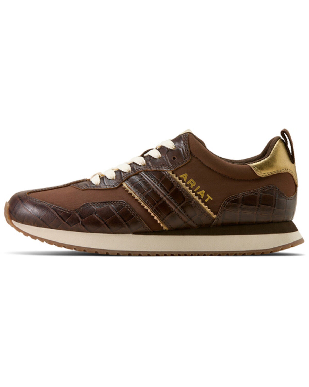 Image #2 - Ariat Women's Ranch Runner Crocodile Print Casual Shoes, Tan, hi-res