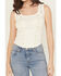 Image #3 - Miss Me Women's Rhinestone Rib Tank, Off White, hi-res