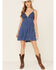 Image #2 - Tempted Women's Crochet Top Mini Dress, Blue, hi-res