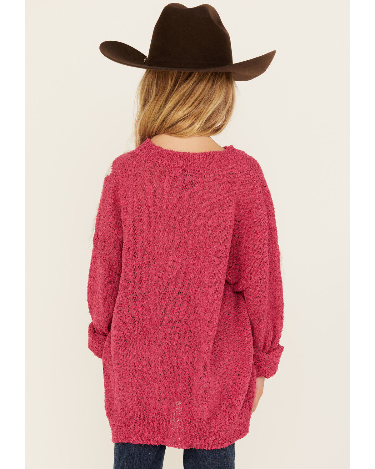 Image #4 - Rock & Roll Denim Girls' Star Print Sweater, Pink, hi-res