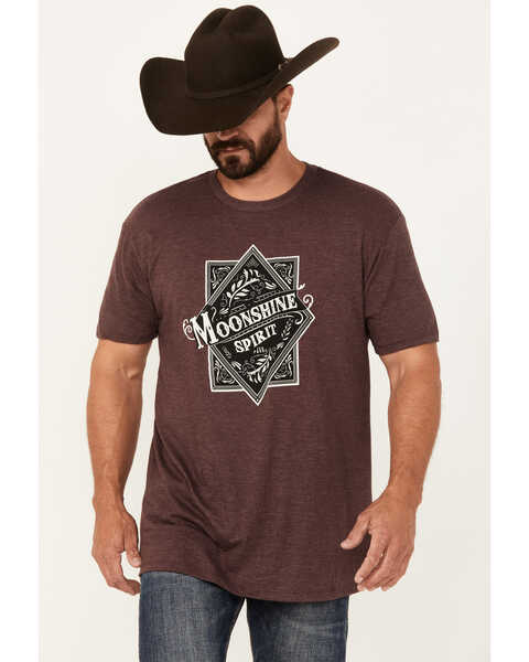 Image #1 - Moonshine Spirit Men's Diamond Short Sleeve Graphic T-Shirt, Burgundy, hi-res