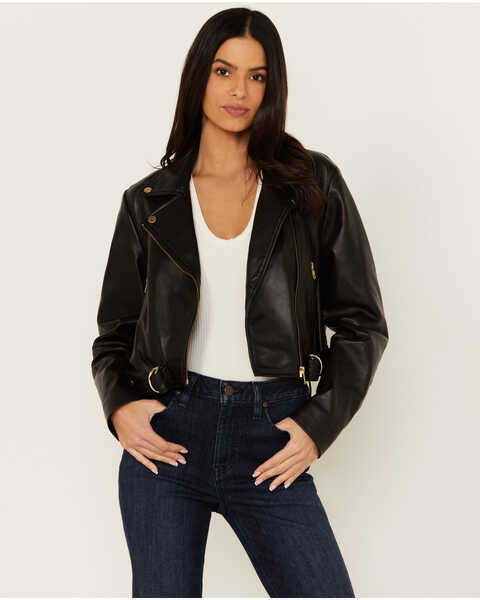Image #1 - Cleobella Women's Baxter Leather Jacket , Black, hi-res