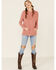 Angie Women's Brushed Hacci Hooded Sweatshirt , Rust Copper, hi-res