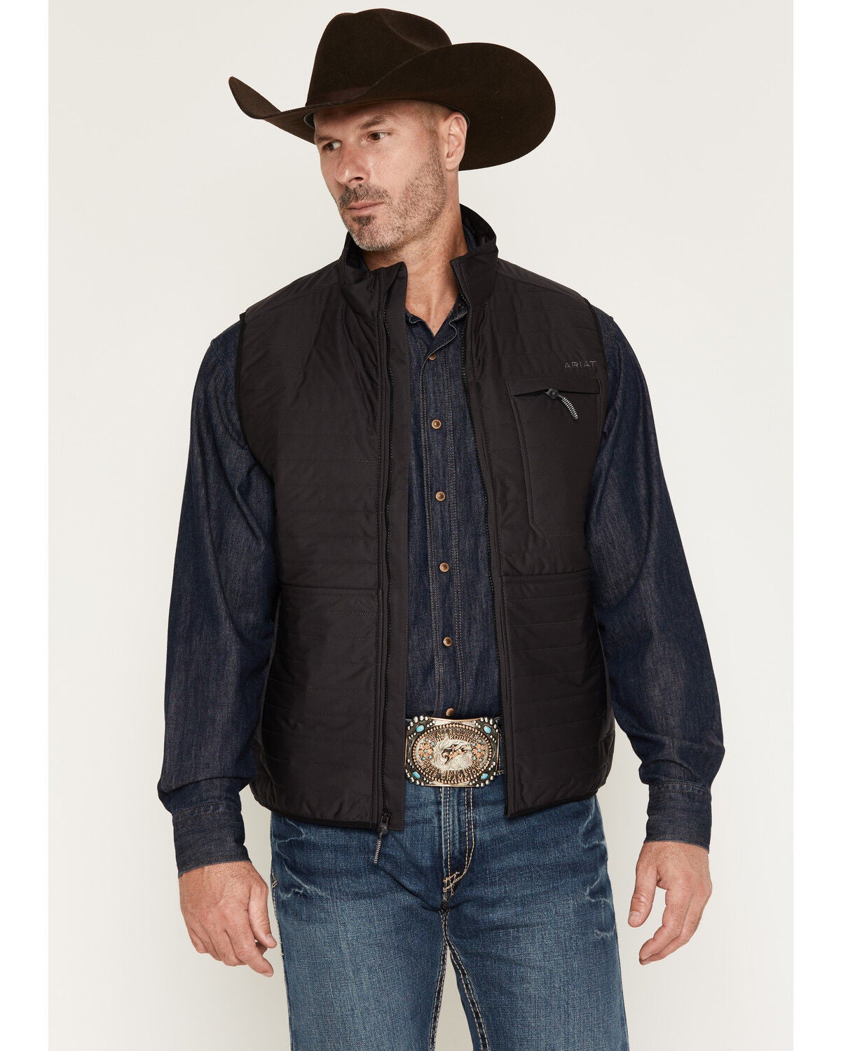 Ariat Men's Wylie Vest, Black, hi-res