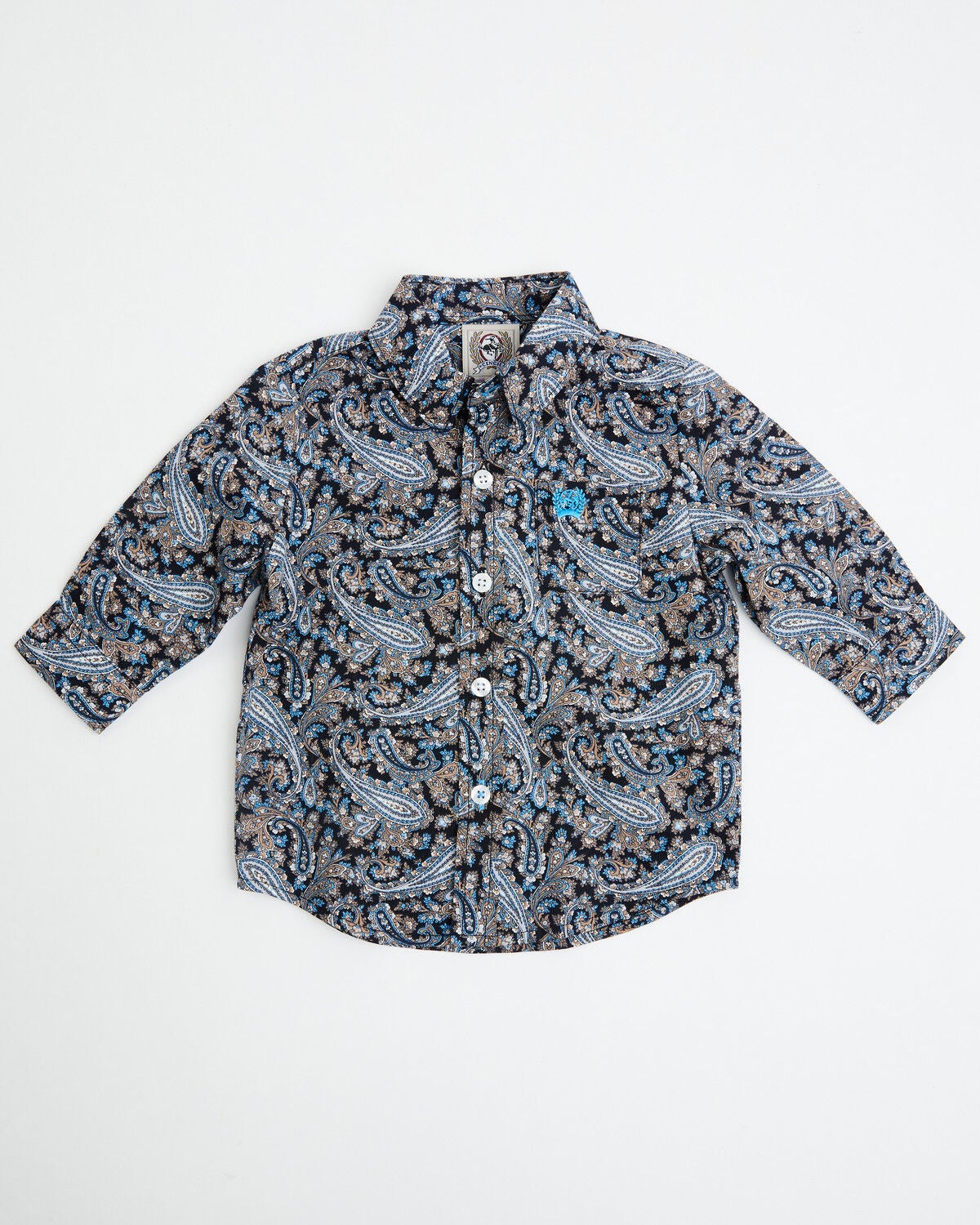 Image #1 - Cinch Infant Boys' Paisley Print Long Sleeve Button-Down Western Shirt, Multi, hi-res