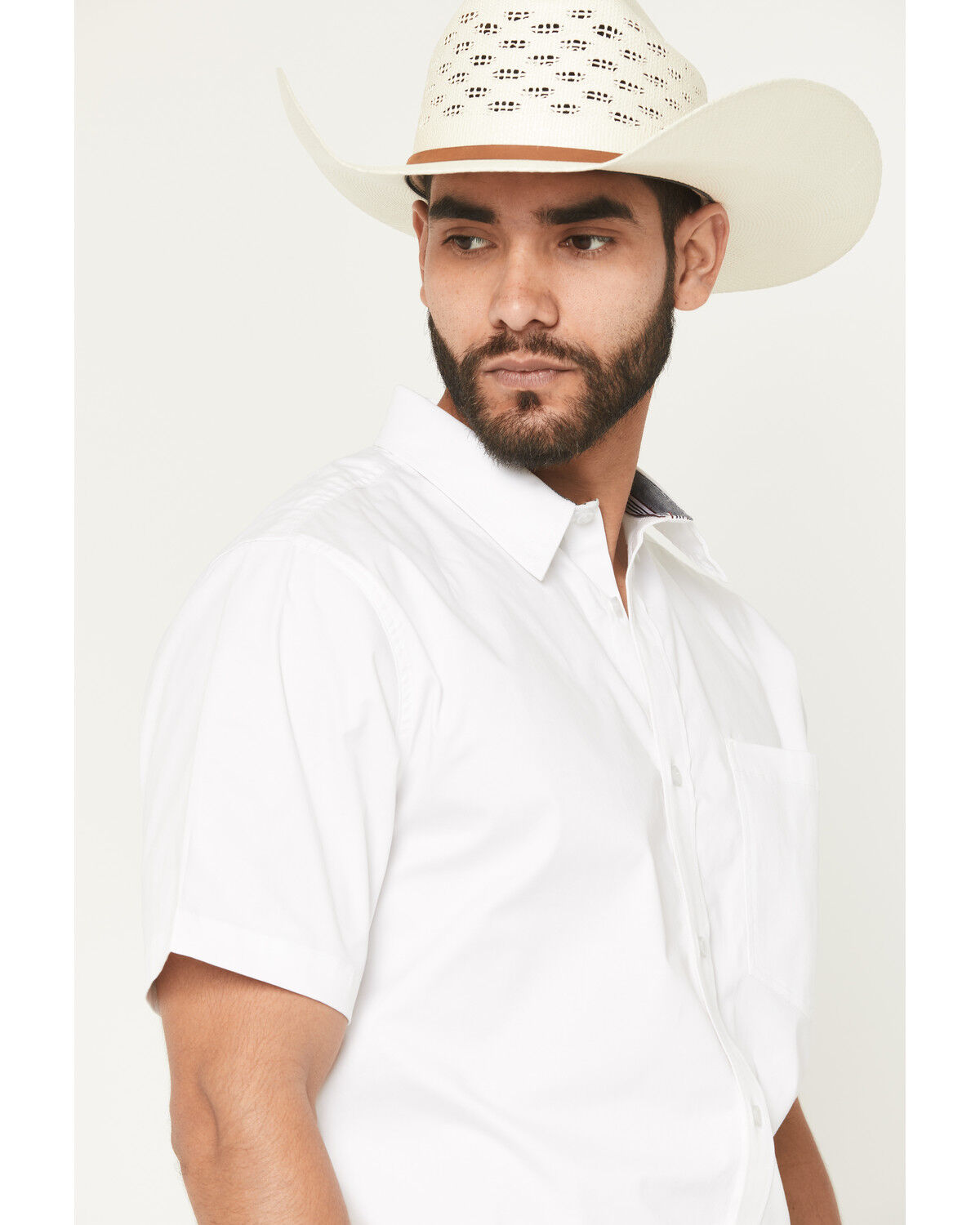 Image #2 - Cody James Men's Basic Twill Short Sleeve Button-Down Stretch Western Shirt, White, hi-res