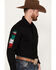 Image #2 - Rock & Roll Denim Men's Mexico Logo Long Sleeve Western Snap Shirt, Black, hi-res