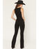 Image #3 - Idyllwind Women's Center Stage Sleeveless Button-Down Stretch Denim Jumpsuit, Black, hi-res