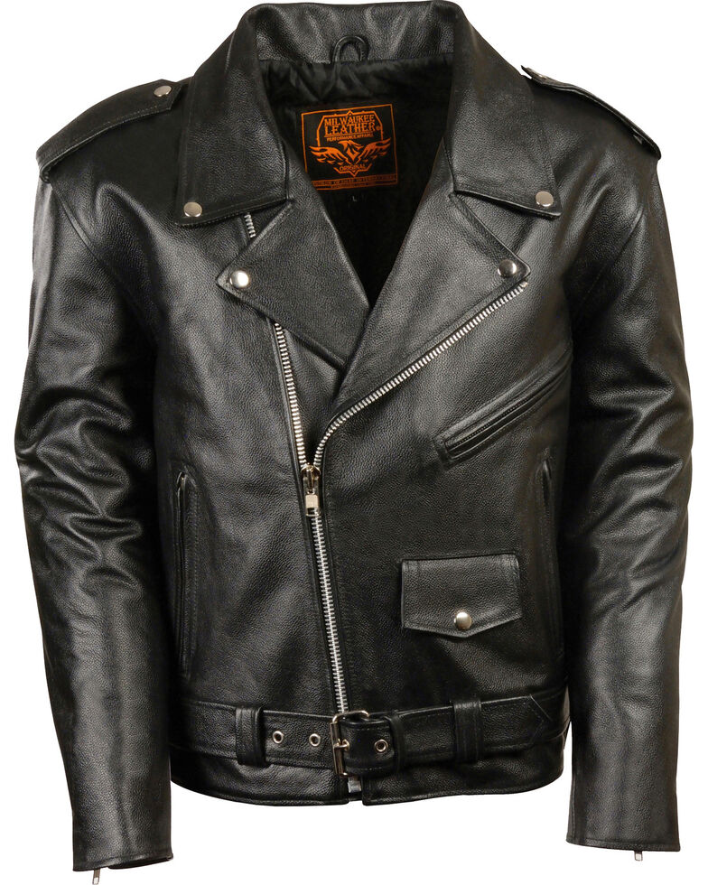 Milwaukee Leather Men's Black Classic Police Style M/C Jacket , Black, hi-res