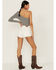 Image #3 - Shyanne Women's High Rise White Rolled Cuff Shorts , White, hi-res