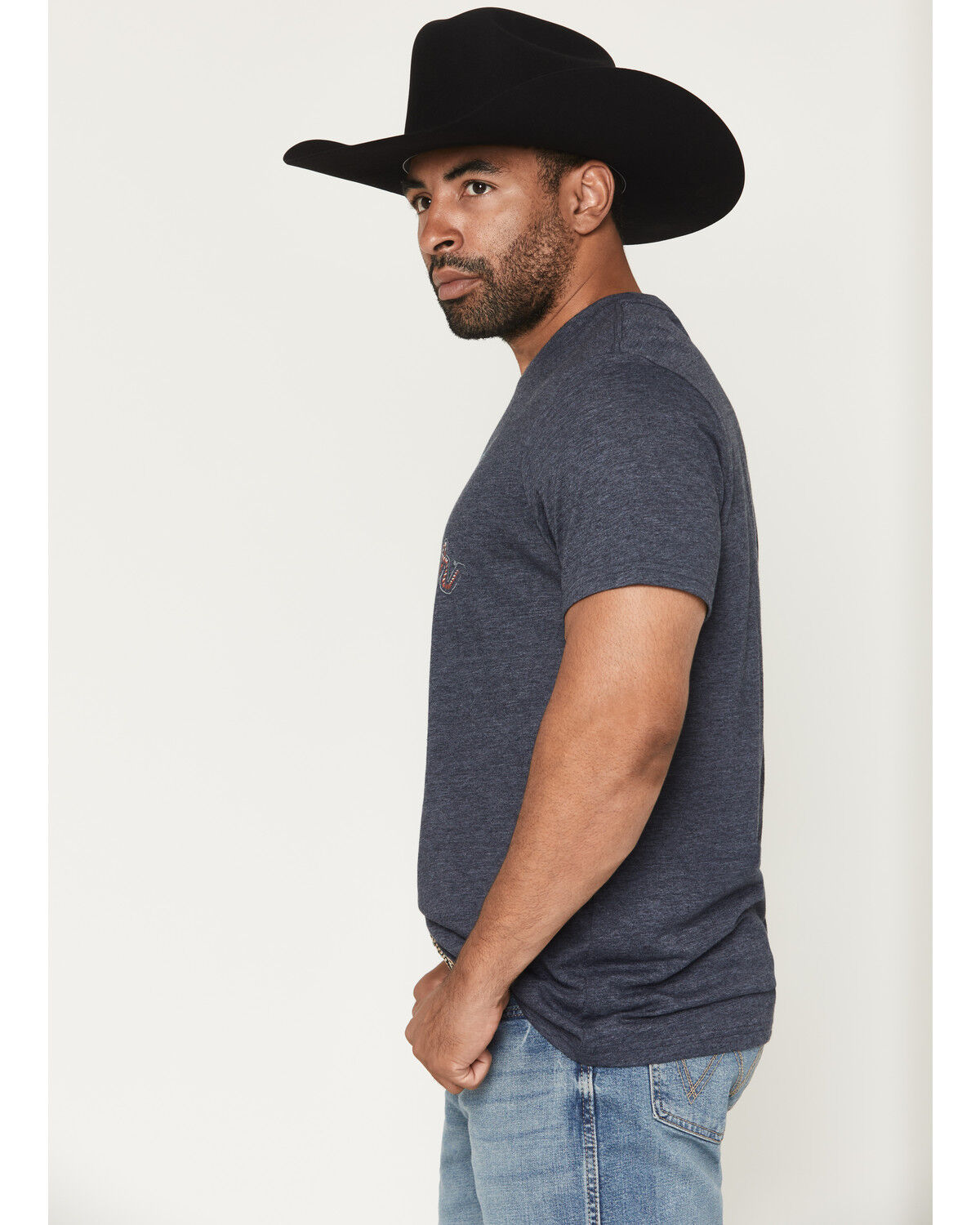 Image #2 - Wrangler Men's Americana Logo Short Sleeve Graphic T-Shirt, Navy, hi-res