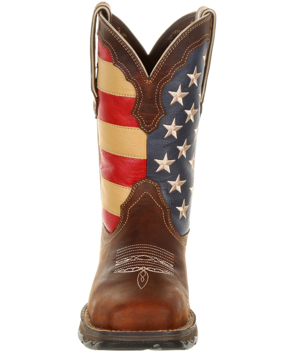 Image #5 - Durango Women's Lady Rebel Patriotic Flag Work Boots - Steel Toe, Brown, hi-res