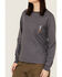 Image #3 - Timberland Pro Women's FR Cotton Core Long Sleeve Logo Pocket Tee , Charcoal, hi-res