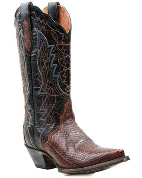 Dan Post Women's Exotic Water Snake Western Boots - Snip Toe, Chestnut, hi-res