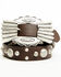 Image #1 - Tasha Polizzi Women's Alamo Studded Buckle Belt, Brown, hi-res