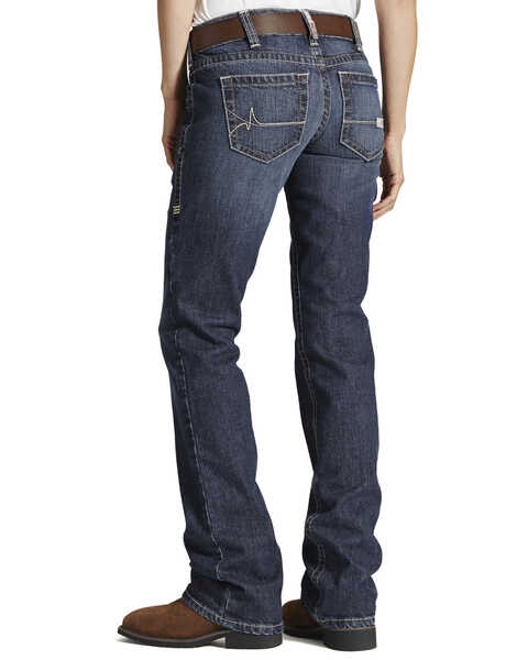 Image #1 - Ariat Women's FR Bootcut Stretch Work Jeans, Denim, hi-res