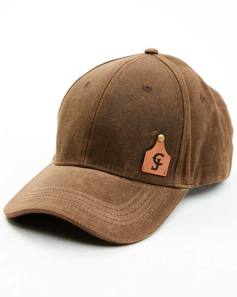 Image #1 - Cody James Men's Leather Tag Oilskin Ball Cap, Brown, hi-res