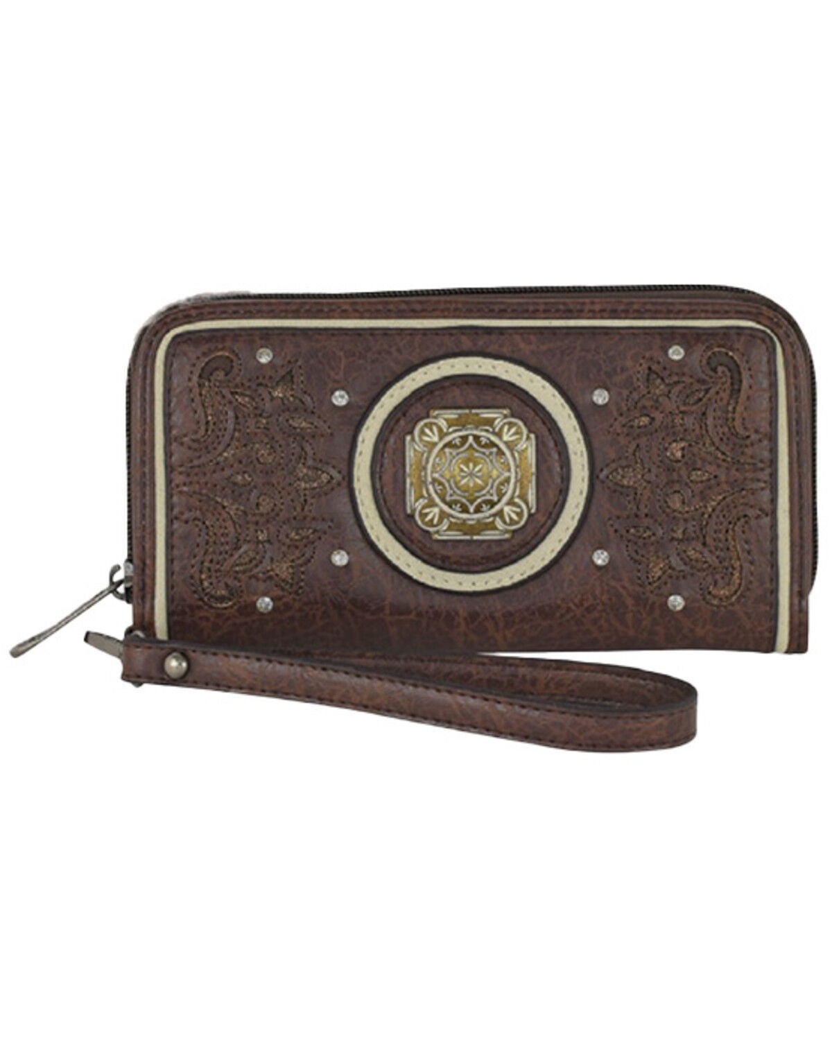 NCAA Florida Gators Nylon Long Secretary Wallet - Leather Trim, Silver Emblem, ID Window
