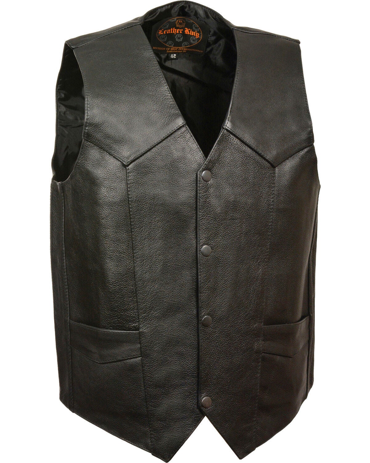 Milwaukee Leather Men's Classic Snap Gun Pockets Vest, Black, hi-res