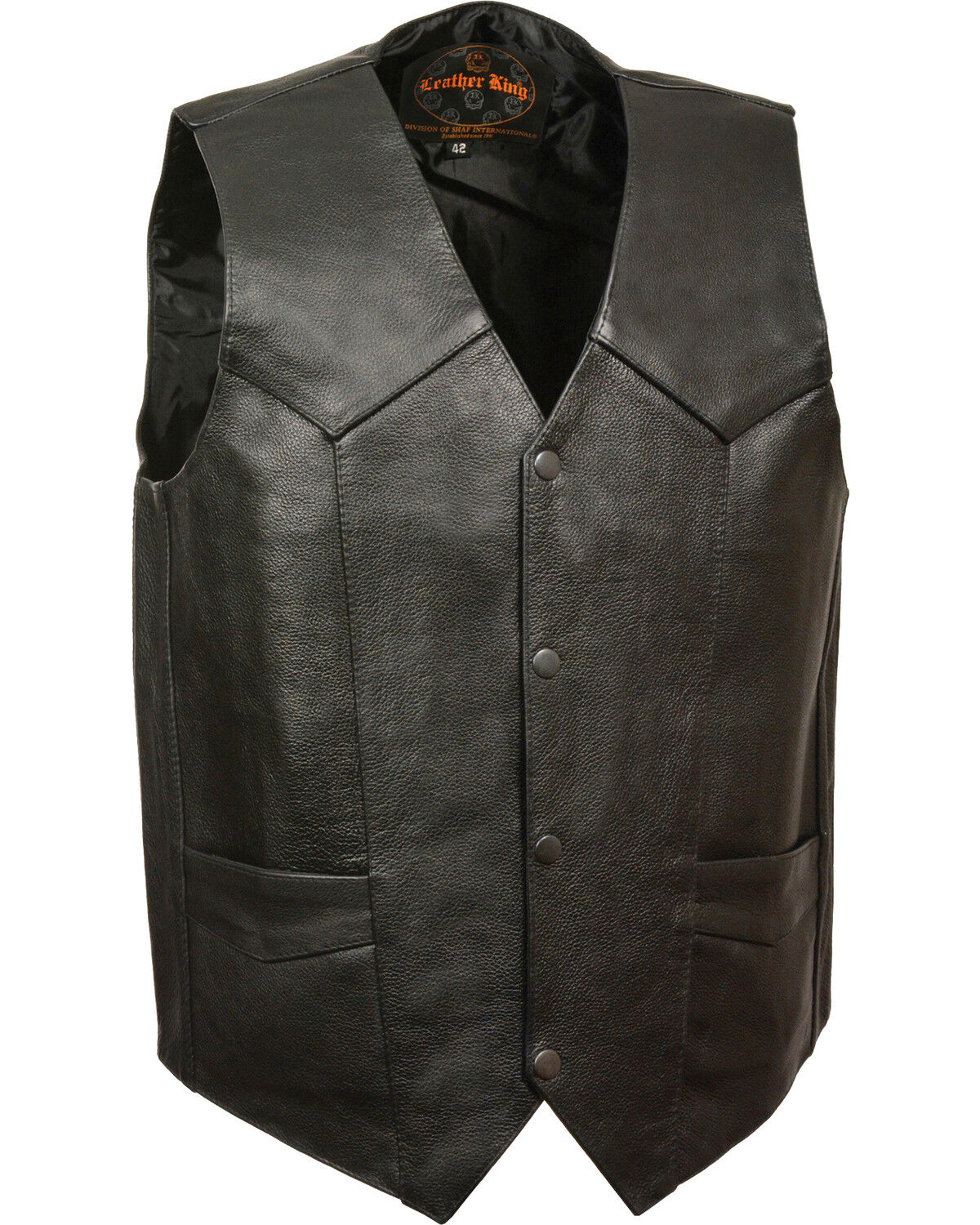 Image #1 - Milwaukee Leather Men's Classic Snap Gun Pockets Vest, Black, hi-res