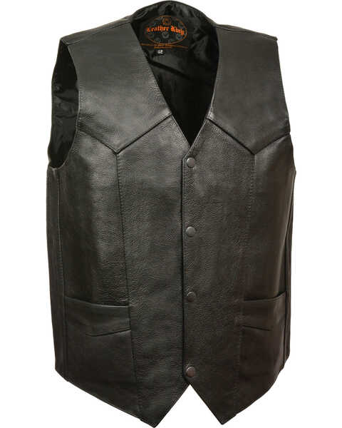 Image #1 - Milwaukee Leather Men's Classic Snap Gun Pockets Vest , Black, hi-res