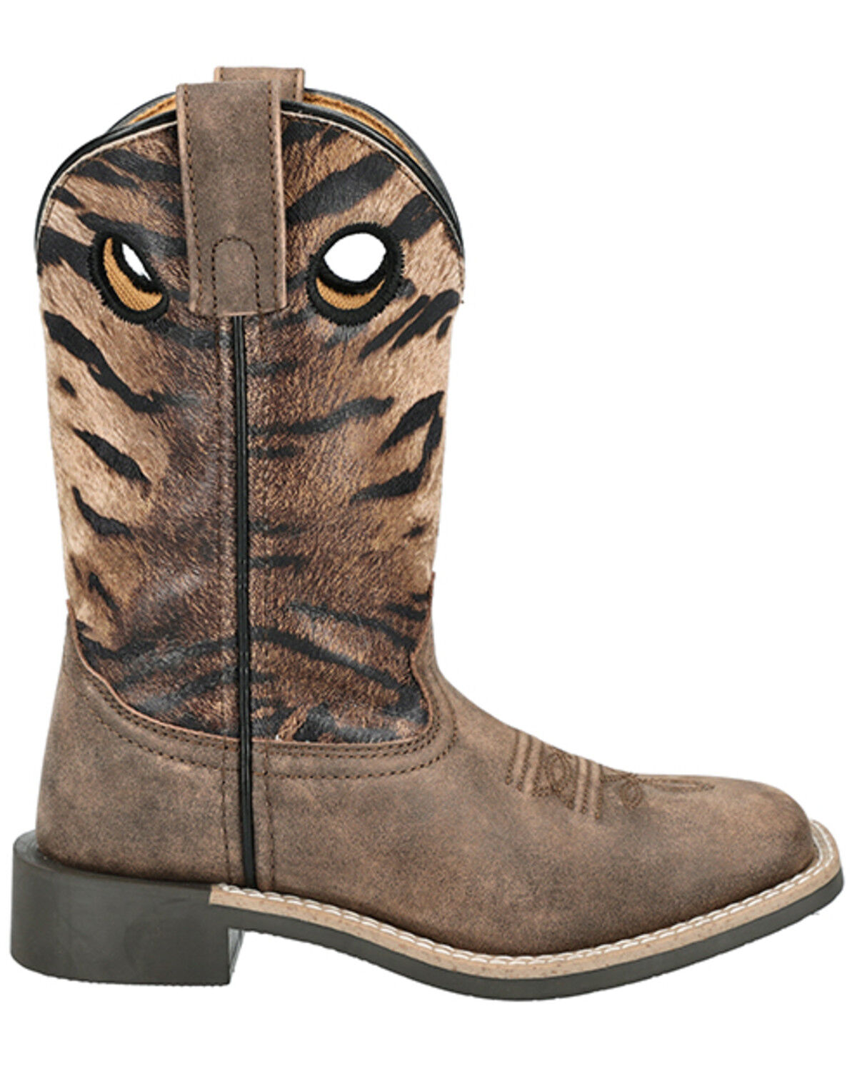 Image #2 - Smoky Mountain Little Girls' Safari Western Boots - Broad Square Toe, Brown, hi-res