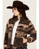 Image #2 - Shyanne Women's Buffalo Print Snap Sherpa Jacket, Chocolate, hi-res