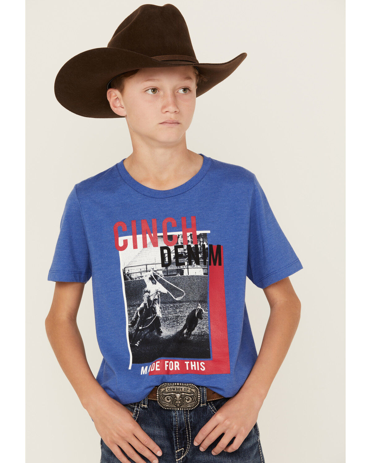 Image #2 - Cinch Boys' Made For This Short Sleeve Graphic T-Shirt, Royal Blue, hi-res
