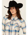 Image #2 - Shyanne Women's Plaid Print Long Sleeve Button-Down Western Shirt, Ivory, hi-res