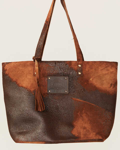 Corral Women's Distressed Leather Tote Bag, Brown, hi-res