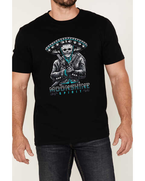 Image #3 - Moonshine Spirit Men's El Mariachi Skull Graphic T-Shirt , Black, hi-res