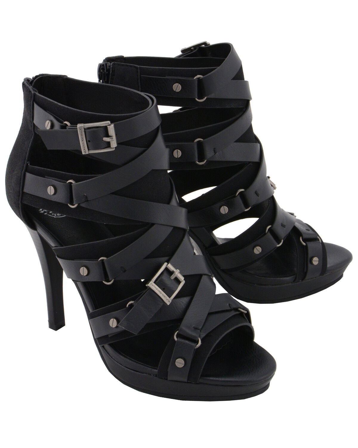 Image #10 - Milwaukee Performance Women's Ankle Strap Stiletto Sandals, Black, hi-res